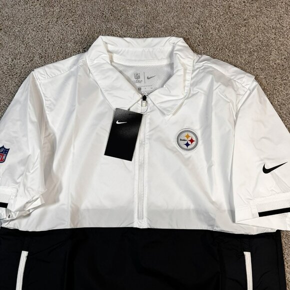 Nike Pittsburgh Steelers On Field Pullover Shirt White Black Men’s Size Small - Picture 2 of 6